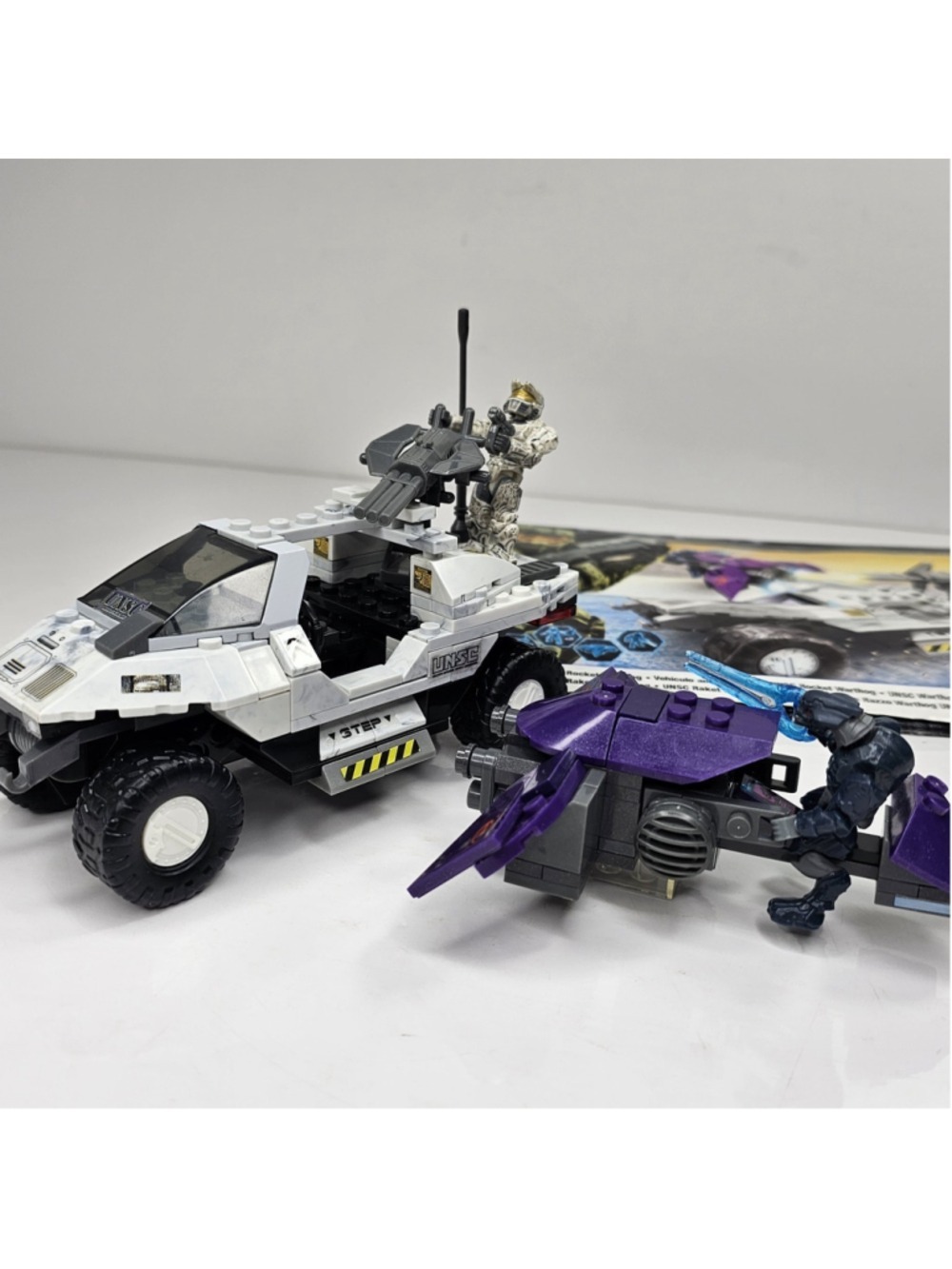 MEGA BLOKS HALO UNSC Rocket Warthog 96805 Near Complete w/ Manual No Box